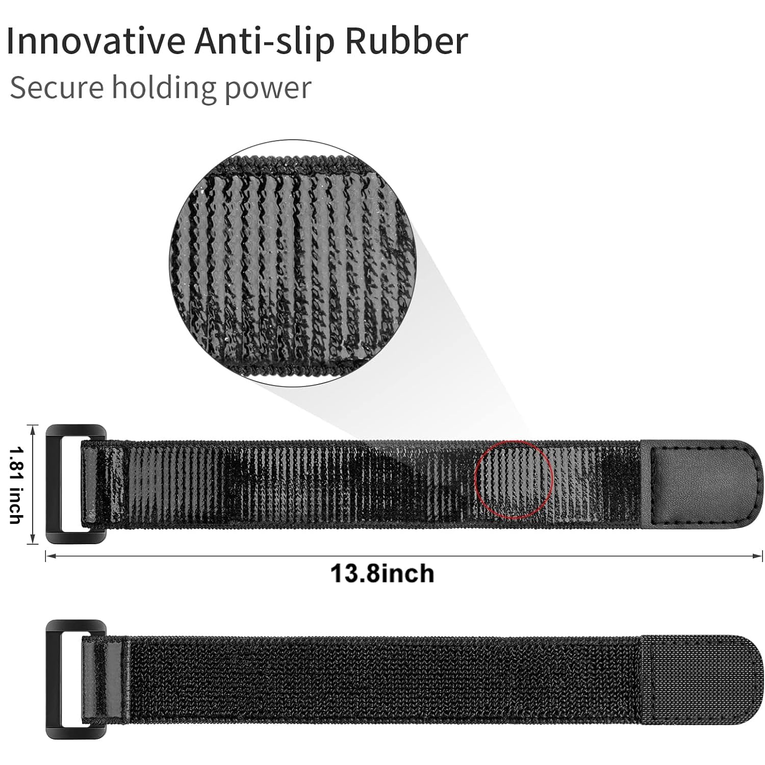 YUGYUM Golf Cart Fan Strap Reusable Adjustable Nylon Cinch Tie Black