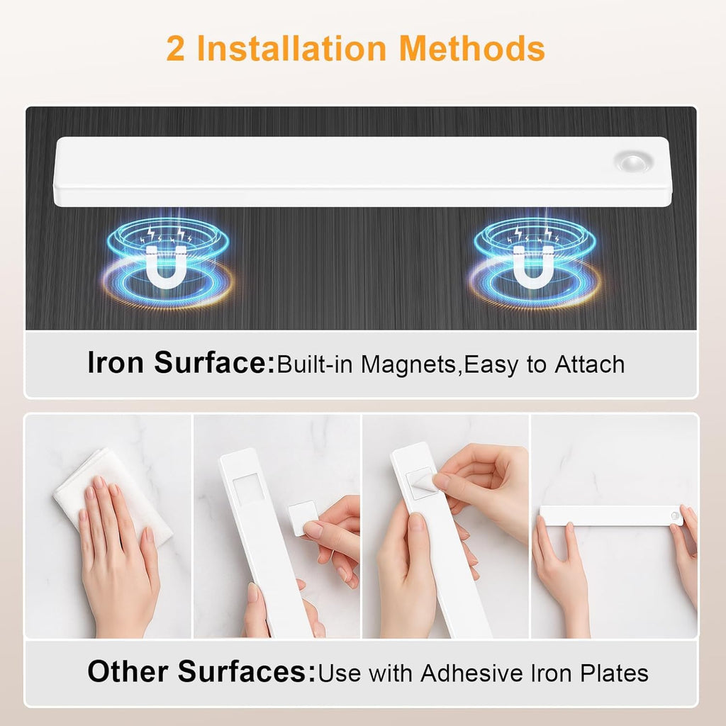 Auxoda Under Cabinet Lighting USB Rechargeable Motion Sensor White 1-Pack