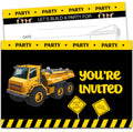 XIAOPNN Construction Birthday Party Invitation Boys, 30 Cards With 30 Envelopes