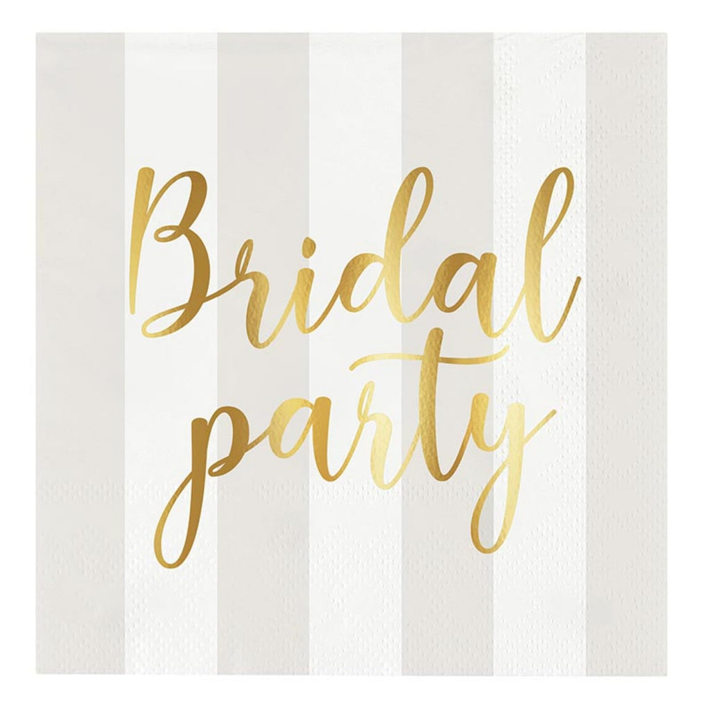 Slant Collections Paper Cocktail Napkins 5x5 Bridal Party Stripes 20-Count