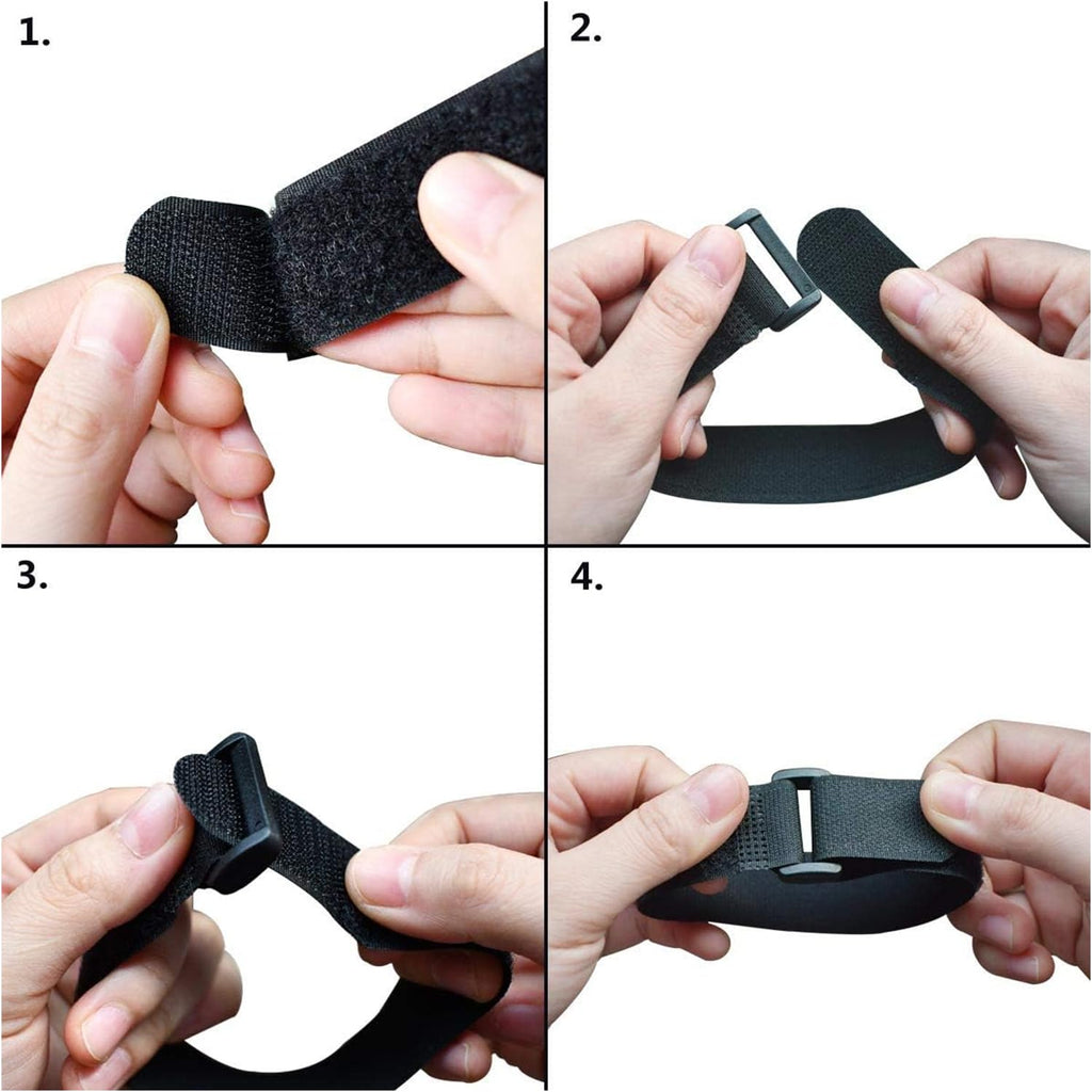 YUGYUM Golf Cart Fan Strap Reusable Adjustable Nylon Cinch Tie Black