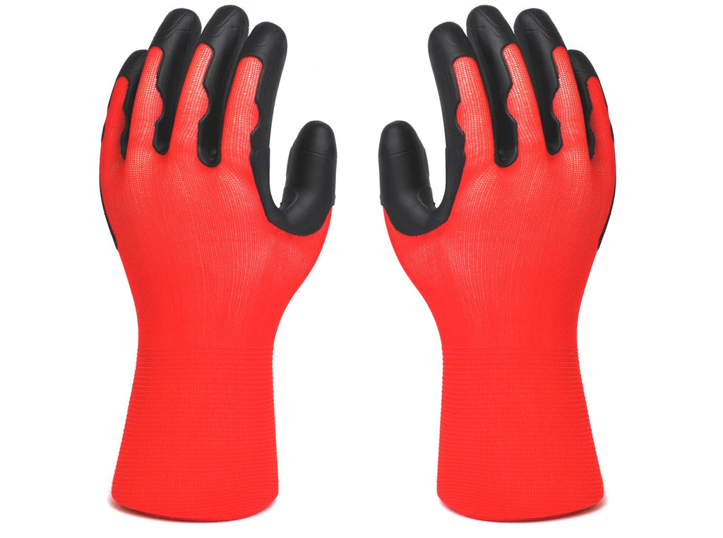 Meow Garden Thorn Proof Garden Gloves 2 Pairs Heavy Duty TPE Coated Green Red