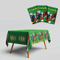 Bambluby Football Party Tablecloth 3 Pack 108x54in Comic Style Disposable