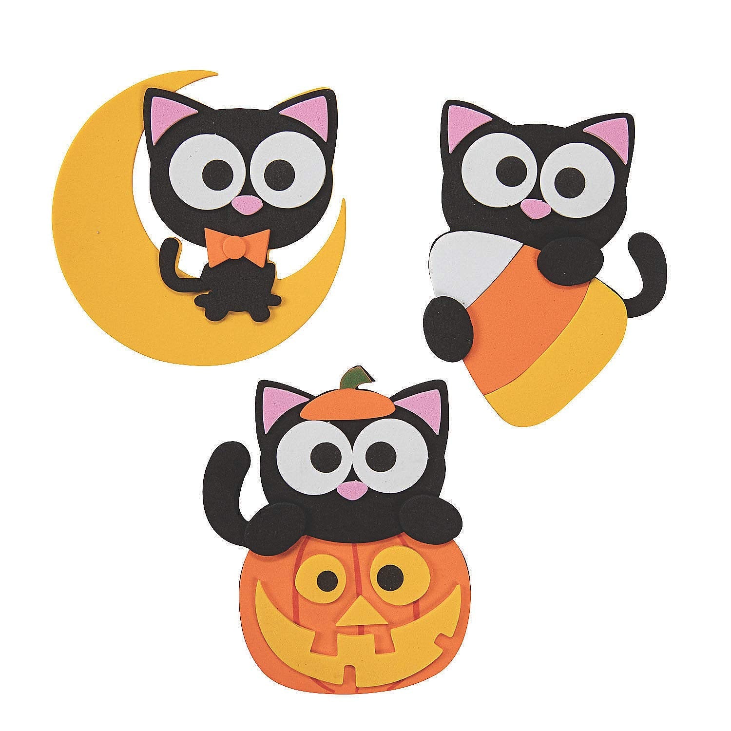 Fun Express Halloween Cat Magnet Craft Kit 12 Pieces