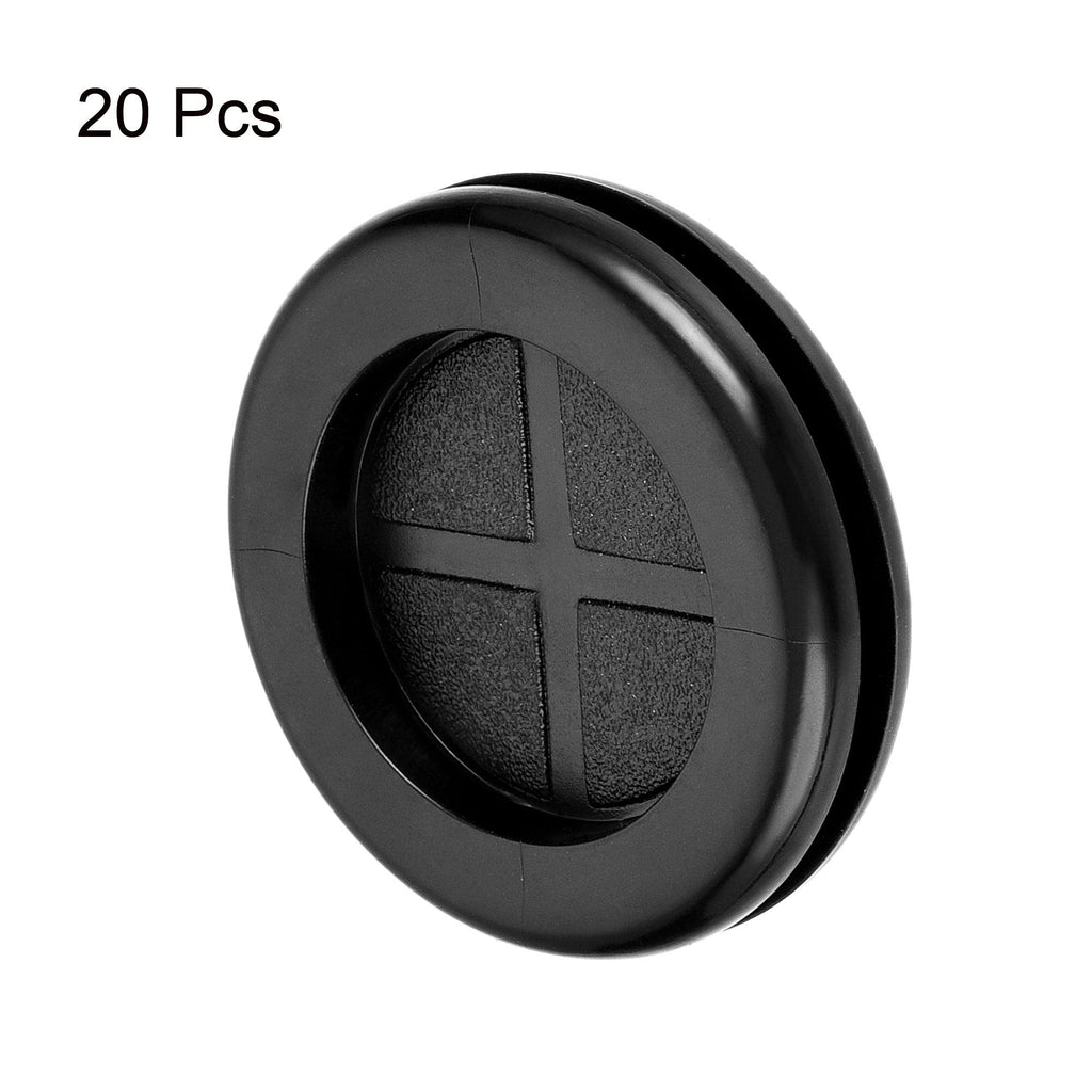 uxcell Rubber Grommet Round Double-Sided Mount Dia 32mm Wire Protection 20pcs