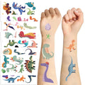 SBOBUY Dinosaur Temporary Tattoos 10 Sheets Blue Cartoon Kids Party Favors