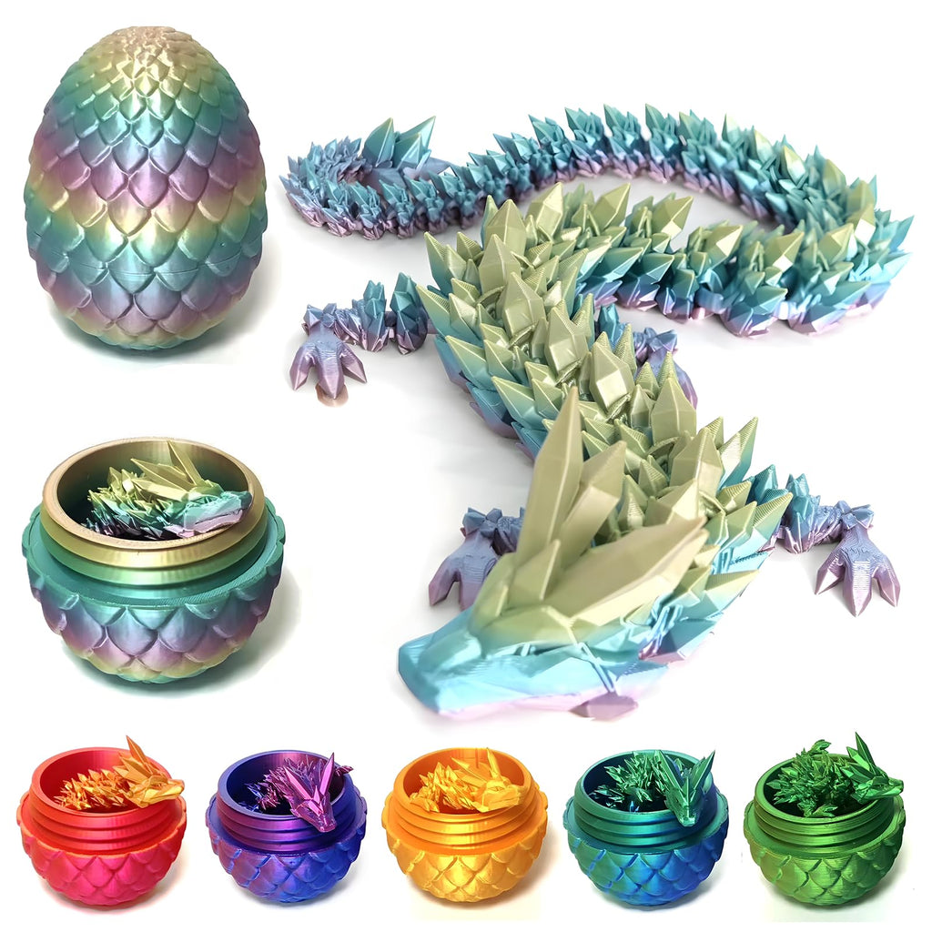 stepsin Easter Dragons 3D Printed Purple Crystal Dragon Egg Fidget Toy