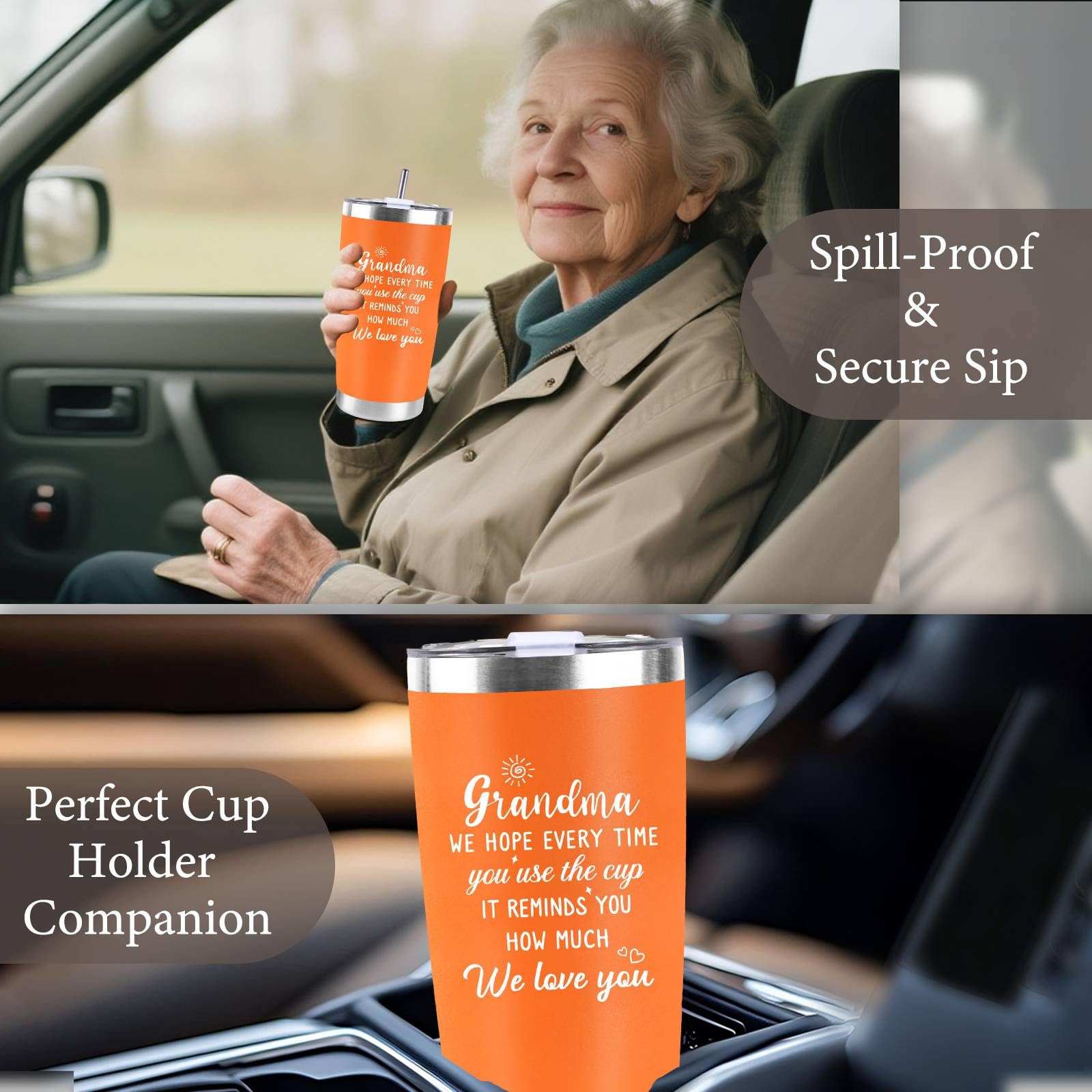 CUPLOOV 20 Oz Rose Gold Stainless Steel Love Rose Tumbler Birthday Gift
