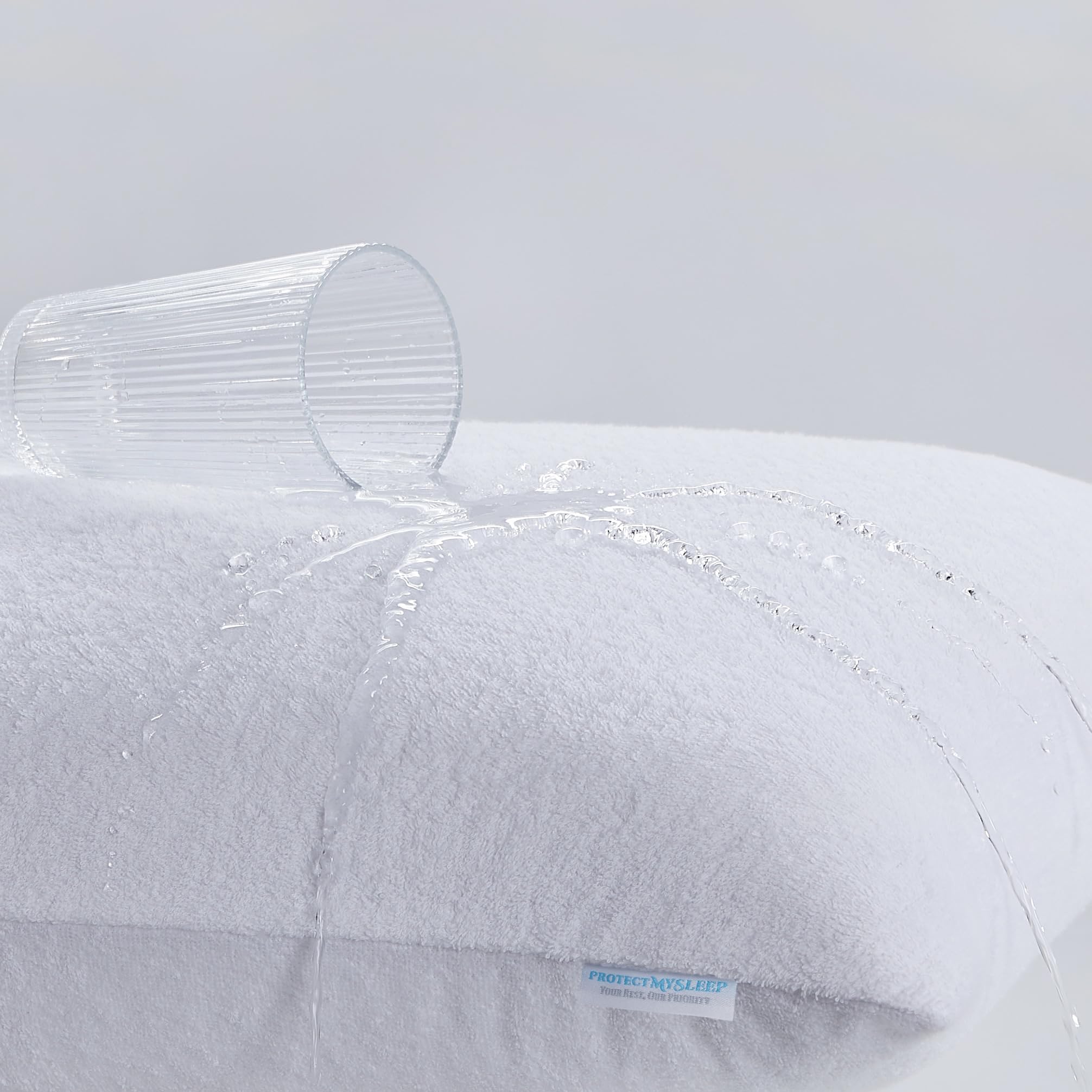 ProtectMySleep Cotton Terry Pillow Protector 2Pack Hypoallergenic Standard Queen