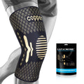 Lusenone Copper Knee Brace Compression Sleeve 2 Pack Black Size L