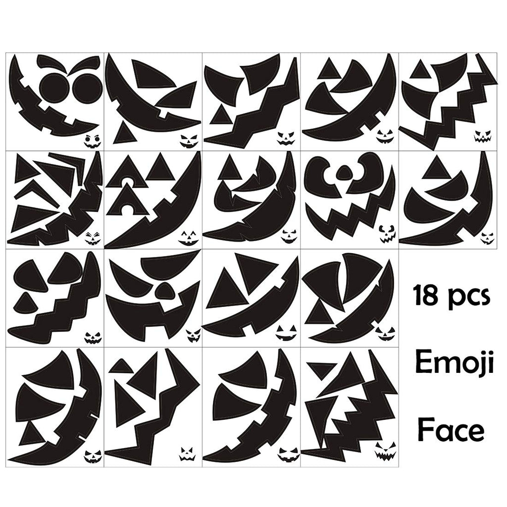 Calidum Halloween Pumpkin Decorating Stickers 18 Sheets Black Kids Craft