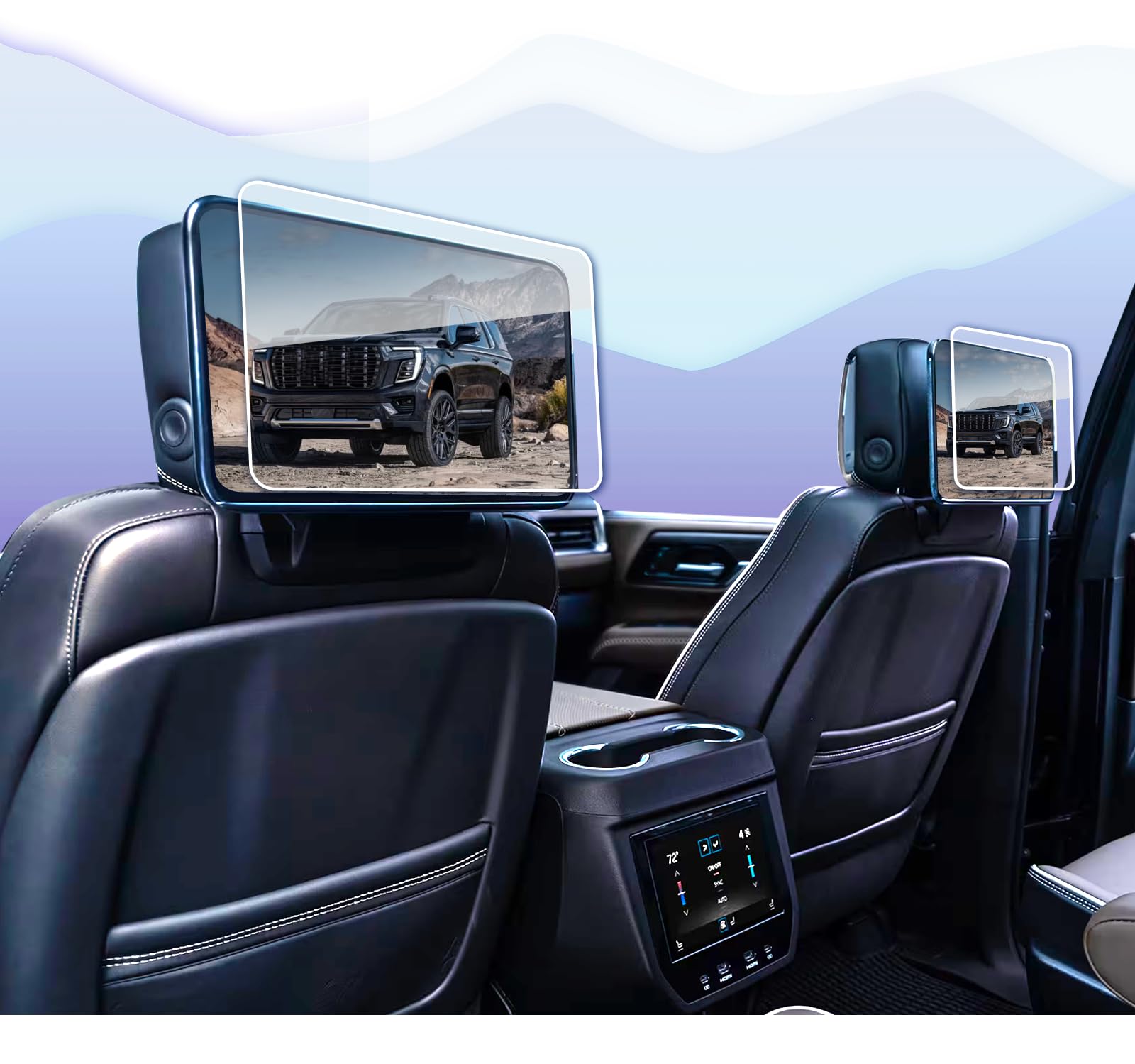 UFGDSHA 2pcs Rear Seat Screen Protector for 2021-2025 GMC Yukon Escalade
