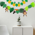 Leyhooney Christmas Jungle Felt Decor Set Tropical Toucan Monkey Palm Leaf