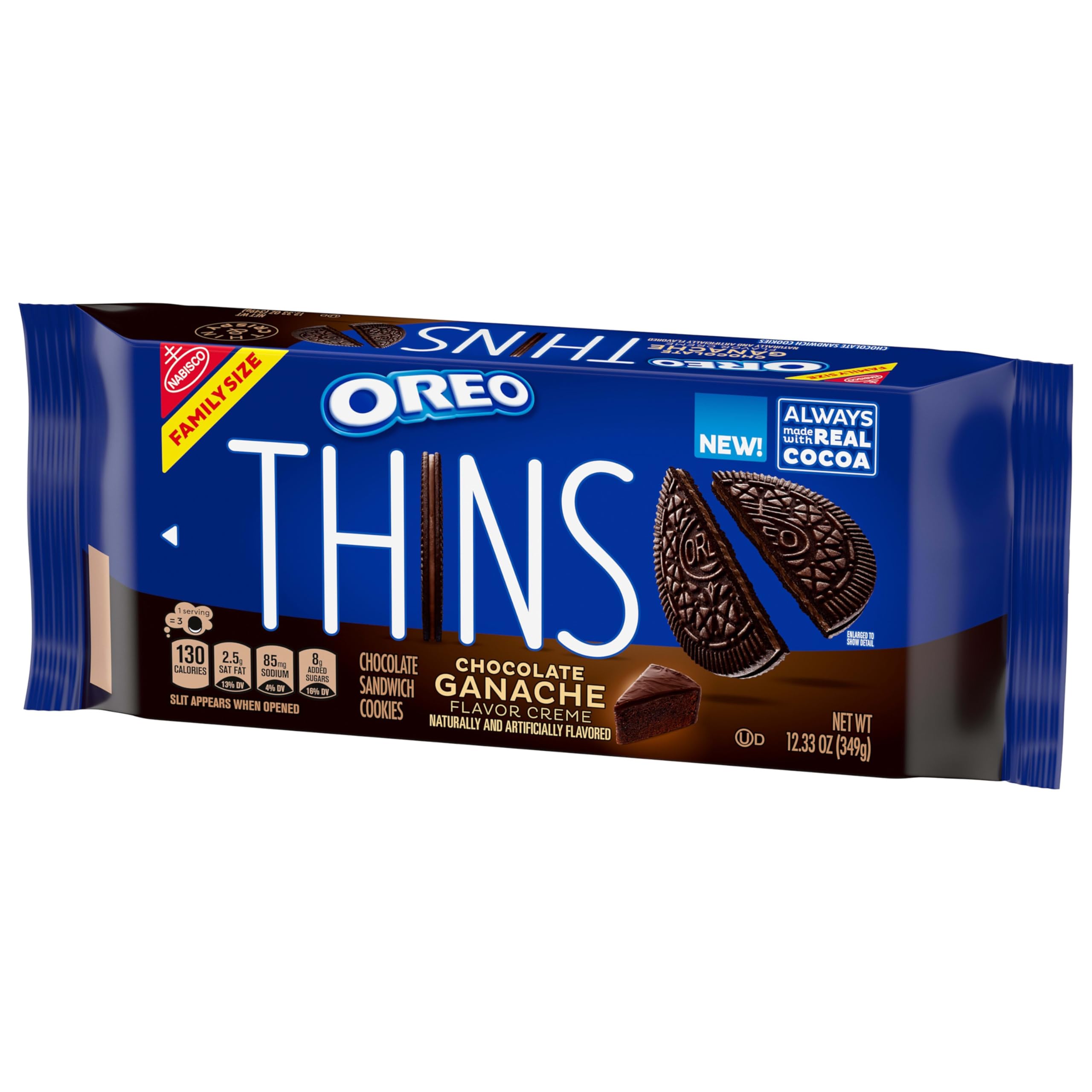 BestBy05/26 OREO Thins Chocolate Ganache Creme Sandwich Cookies 12.33 oz