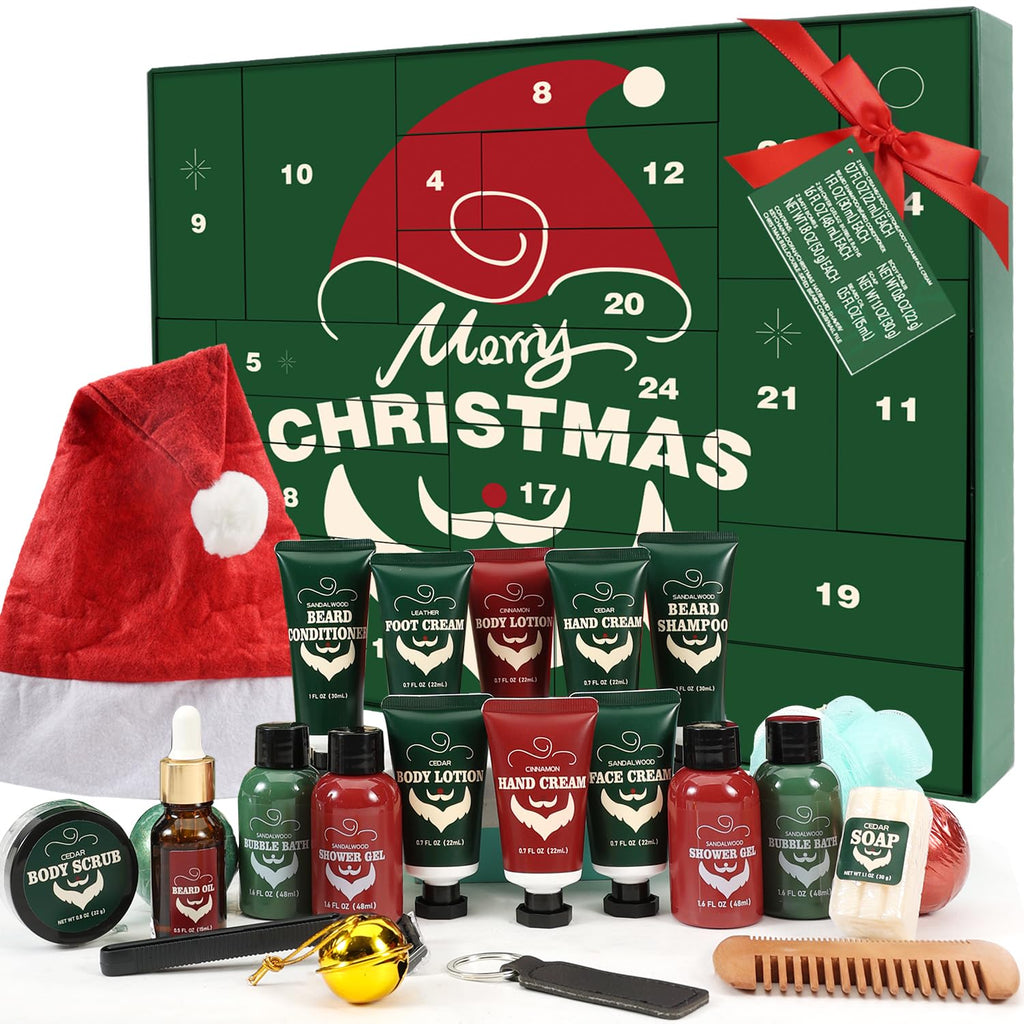 Rinse & Robust Advent Beauty Calendar 2025 Beard Care Kit 24 Days Red