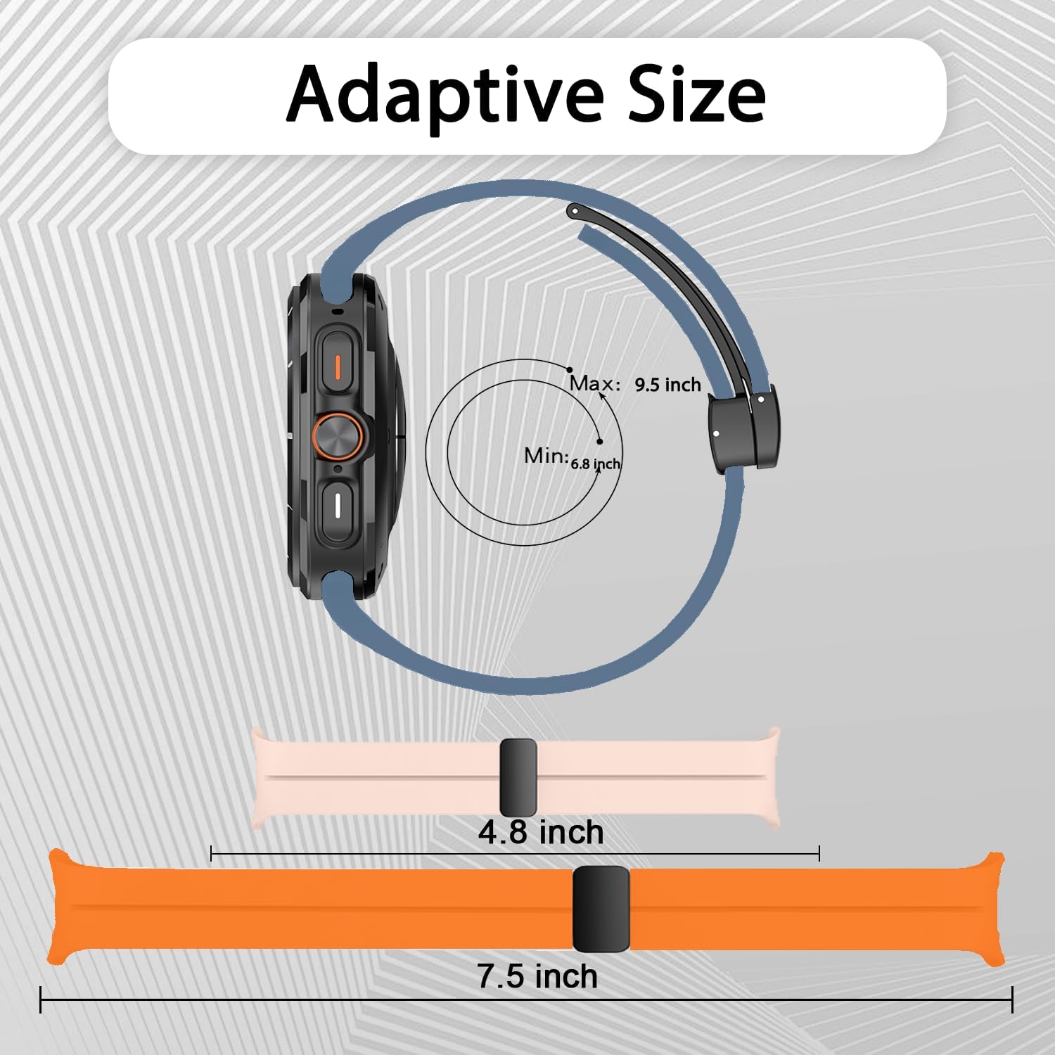 GOLDTOLUCK Samsung Galaxy Watch 7 Ultra 47mm Silicone Sport Band Cream Size 47mm