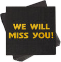 Sllyfo Retirement Party Napkins 5x5in 50PK Black Gold Farewell Decor