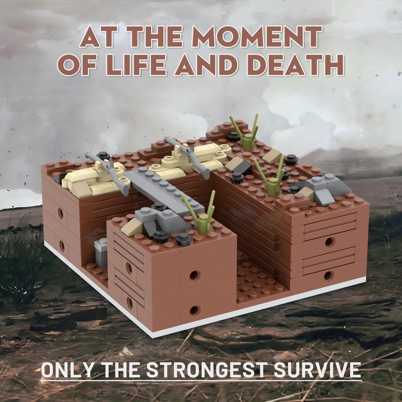 MOOXI WW2 Battlefield Military Block Set Right Corner 200PCS ABS