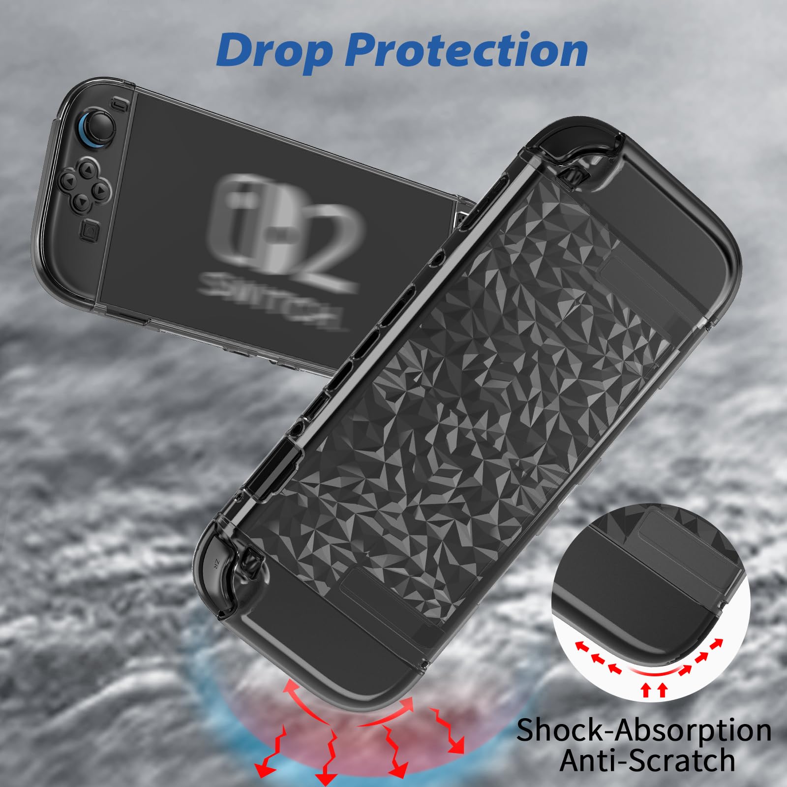 HEYSTOP Switch 2 Protective Case with Screen Protector Transparent Cover