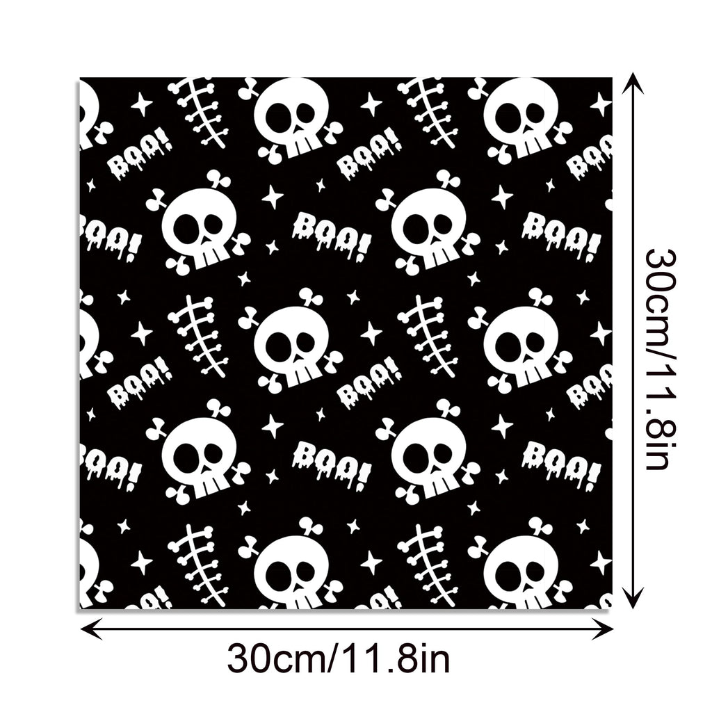 Halloween Scrapbook Paper 24 Sheets 11.8x11.8 Black & White Double-Sided