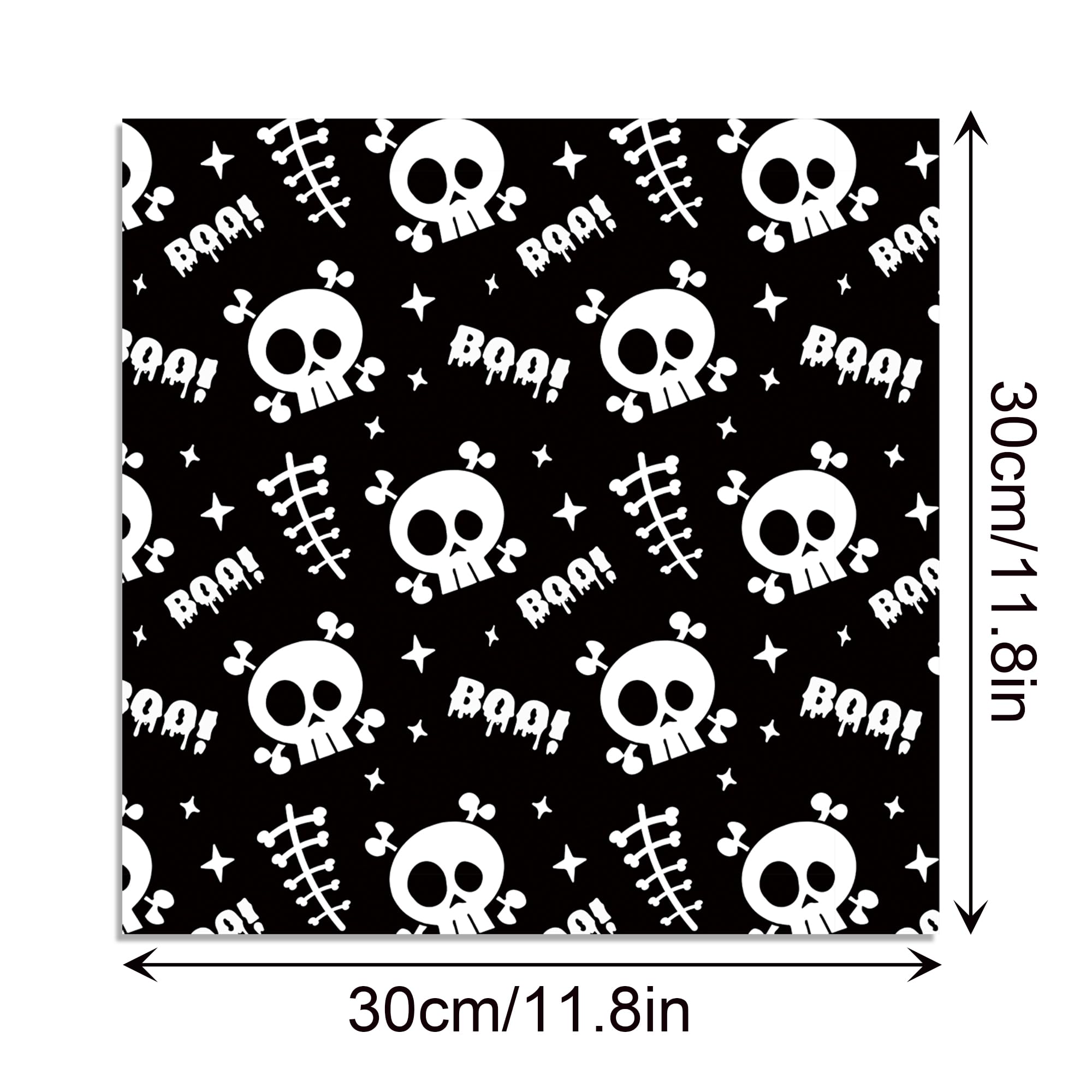 Halloween Scrapbook Paper 24 Sheets 11.8x11.8 Black & White Double-Sided