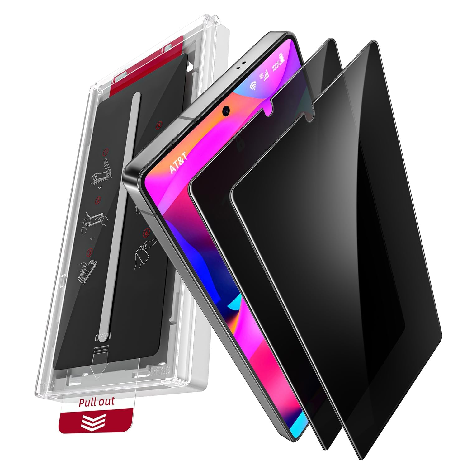X-it 2-Pack Privacy Screen Protector Samsung Galaxy S24 9H Tempered Glass