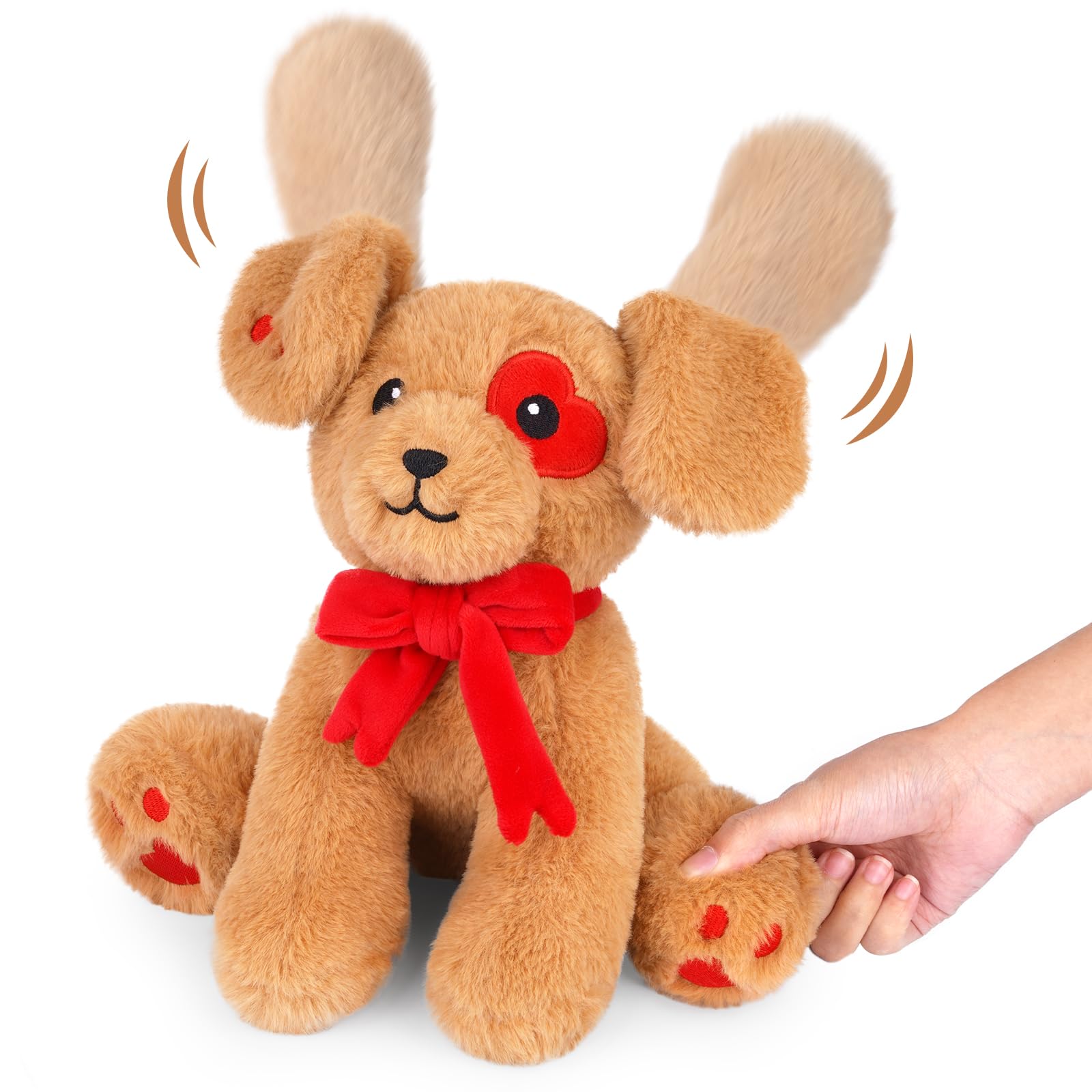 Prewplam Valentines Plush Love Dog Stuffed Animal Toy Brown 1 Inch