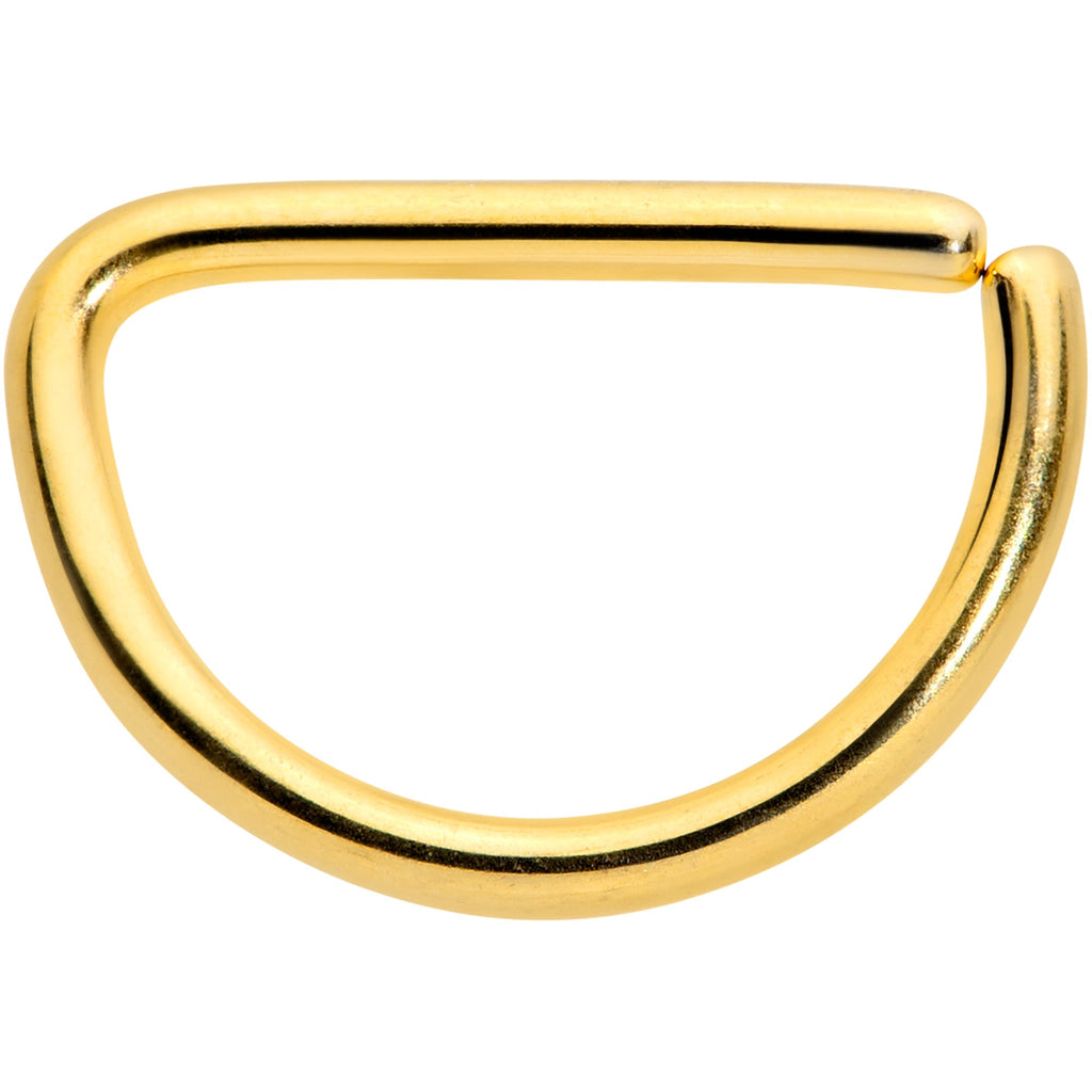 18G 5/16 Gold Tone Anodized Titanium D Shape Cartilage Ring