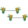 14G 9/16 Corn on the Cob Summer Barbell Nipple Ring Set