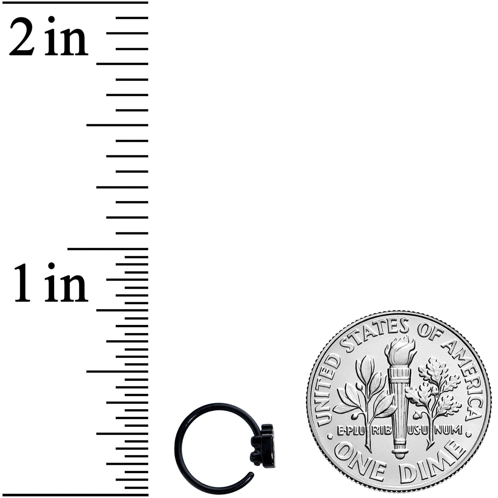 20G 5/16 Black Green Boo Ghost Halloween Nose Hoop