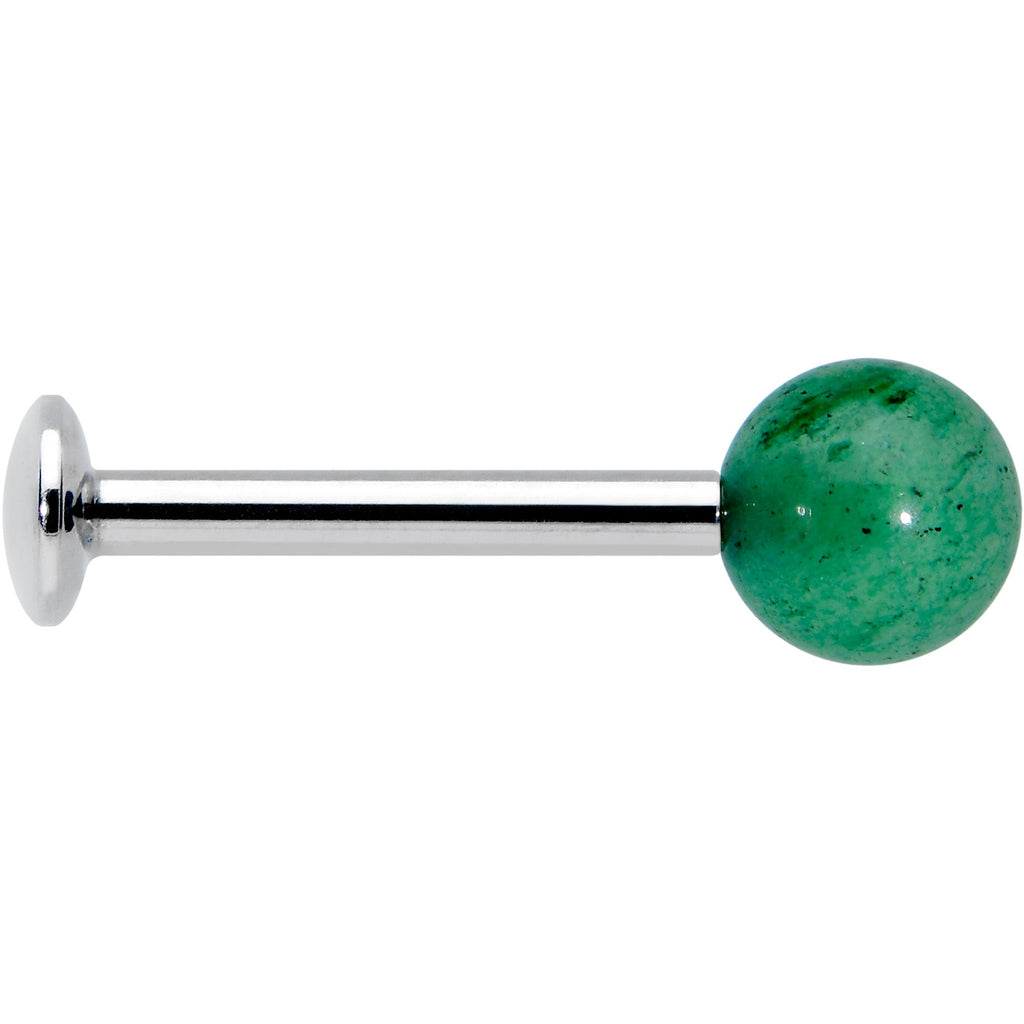 16G 5/16 Elegant Green Jade Internally Threaded Labret Tragus