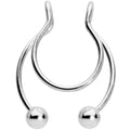 Horseshoe Ball Fake Septum Ring Nipple and Clip on Earring