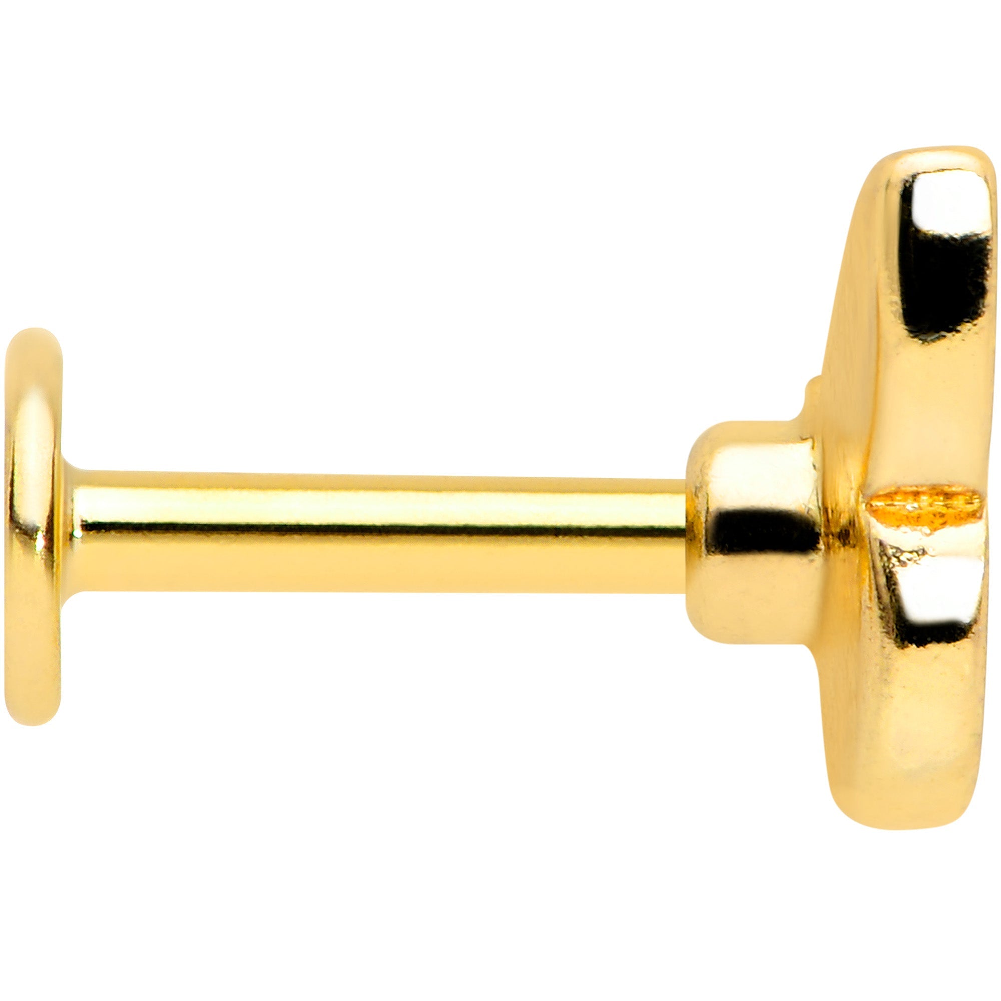 16G 1/4 Gold Tone Red Pink Blue Butterfly Labret Monroe Tragus