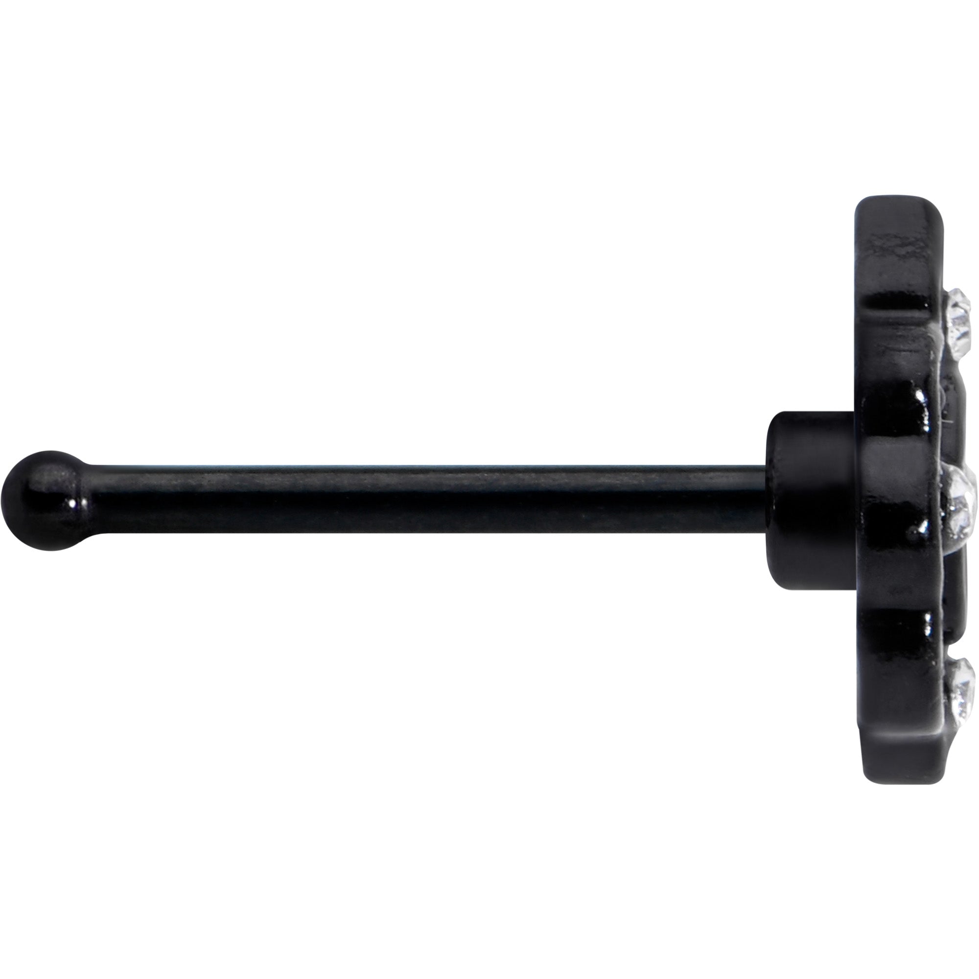 20G 1/4 Purple Tourmaline Black Lacy Drop Nose Bone