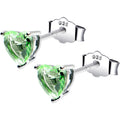 5mm CZ  Heart 925 Sterling Silver August Birthstone Stud Earrings