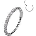 18G Implant Grade Titanium Triple Sided Micro Gem Hinged Nose Hoop