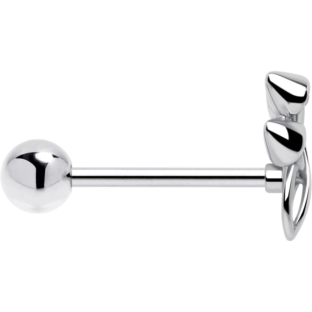 Piercing de lengua con mancuerna, trío de hongos alucinógenos