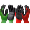 Meow Garden Thorn Proof Garden Gloves 2 Pairs Heavy Duty TPE Coated Green Red
