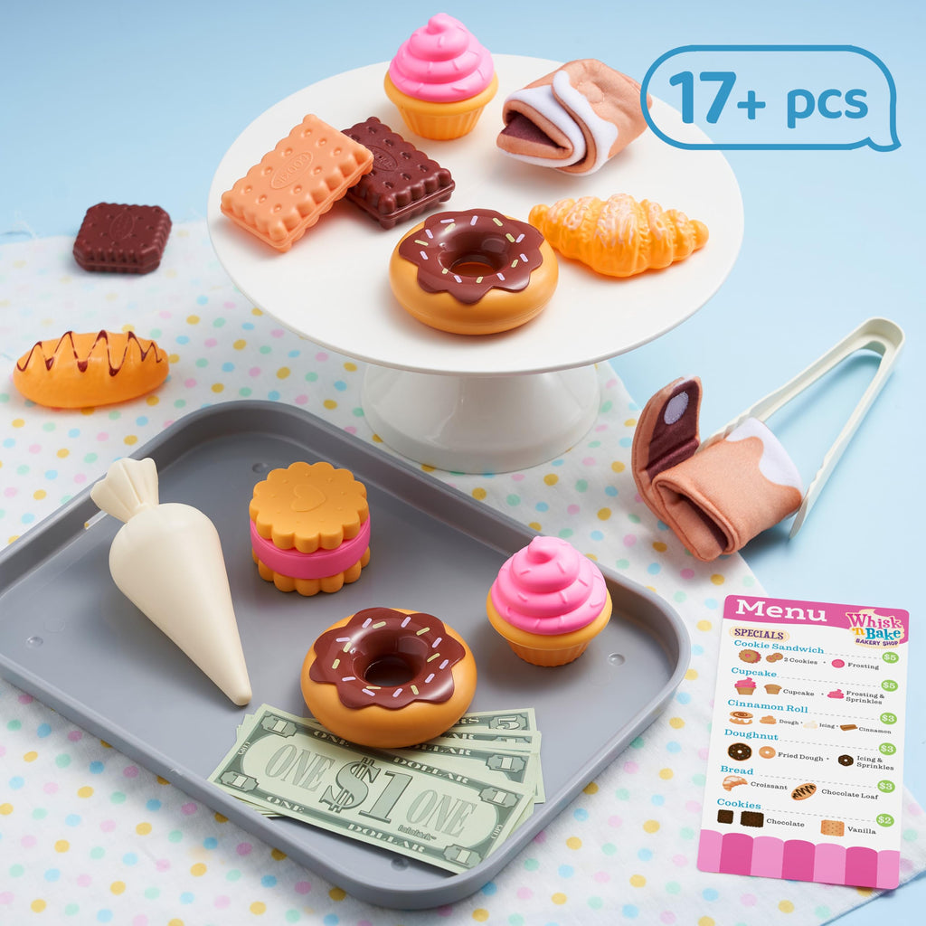 JOVA lalalark Cookie Play Food Set Toddler Pretend Toys 17 PCS Multicolor