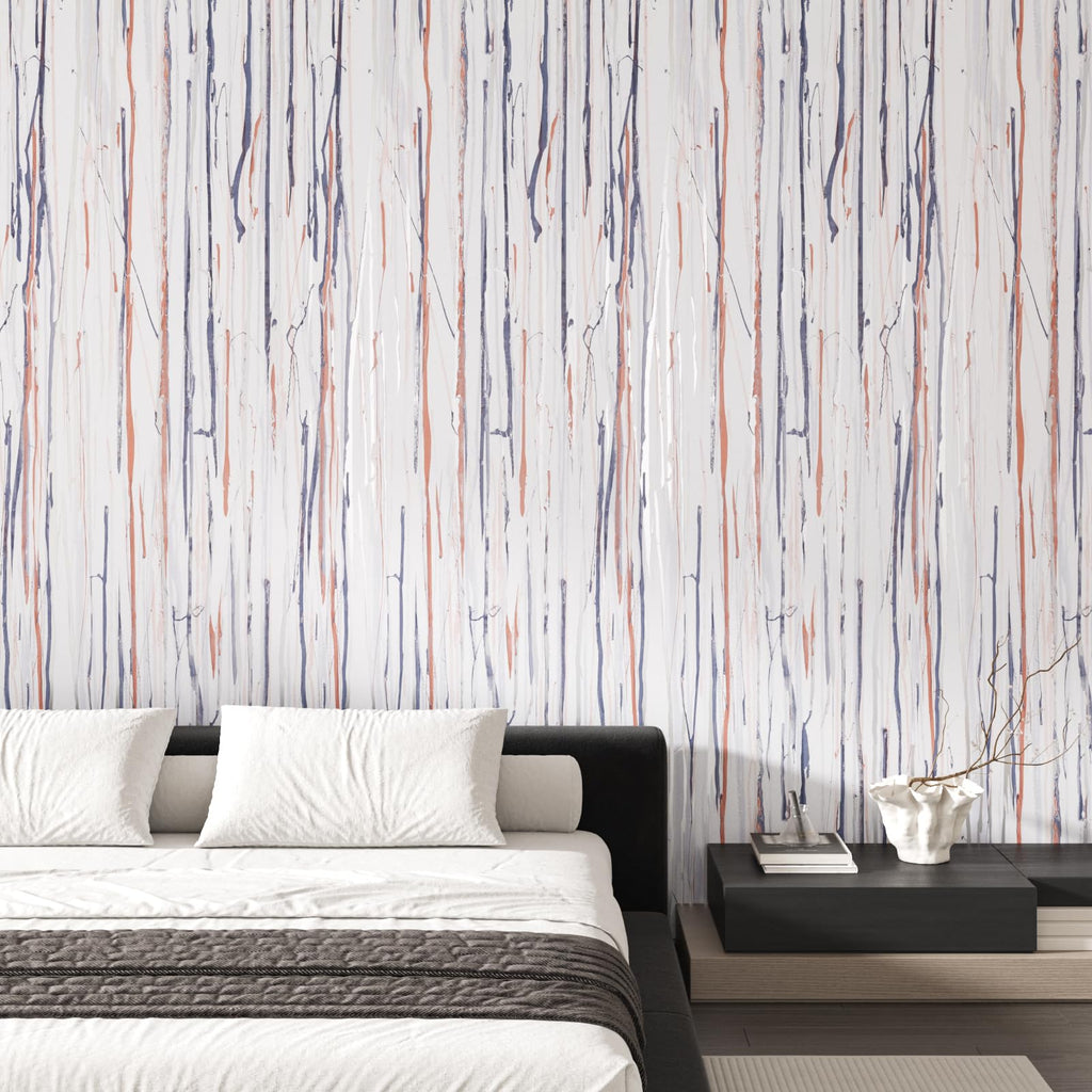 FANCYEASY Grey Grasscloth Peel & Stick Wallpaper 15.7x118in Rustic Vinyl