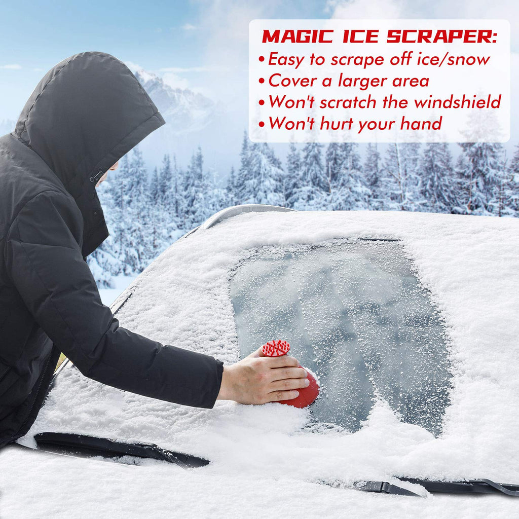CLESDF Magical Car Ice Scraper Funnel 2 Pack Red Cone Windshield Snow Scraper