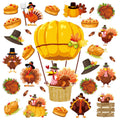 Whaline 45Pc Thanksgiving Turkey Hot Air Balloon Paper Cutouts Autumn Decor