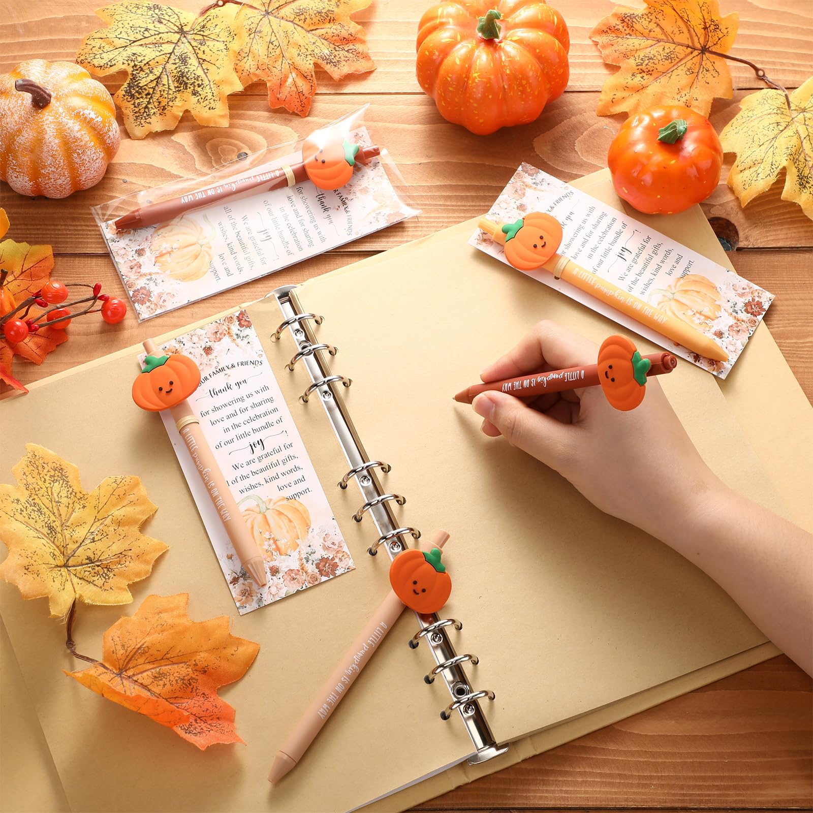 Watersay 18 Sets Thanksgiving Pumpkin Baby Shower Favors Fall Ballpoint Pens