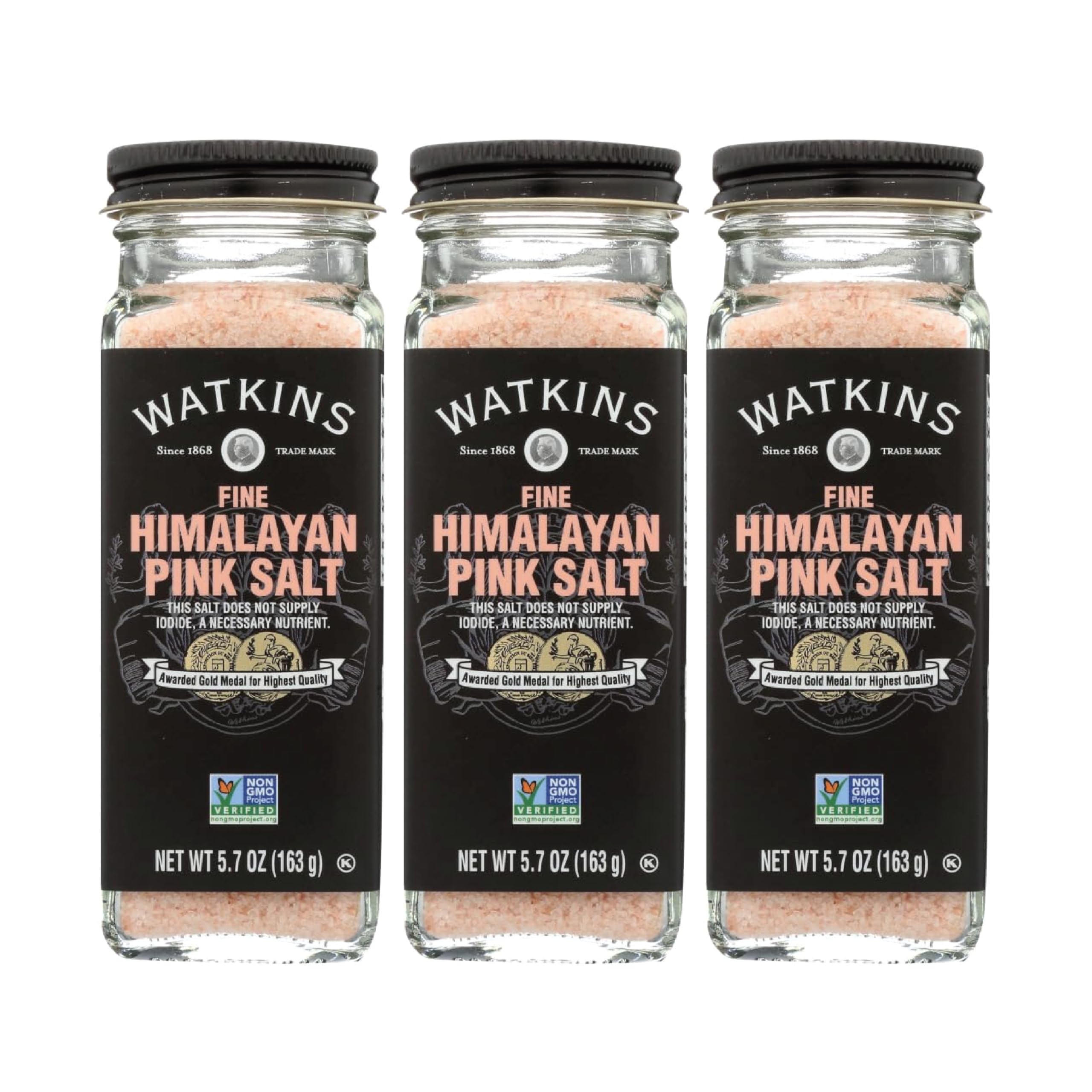 BestBy11/27 Watkins Fine Himalayan Pink Salt 5.7oz Pack of 3