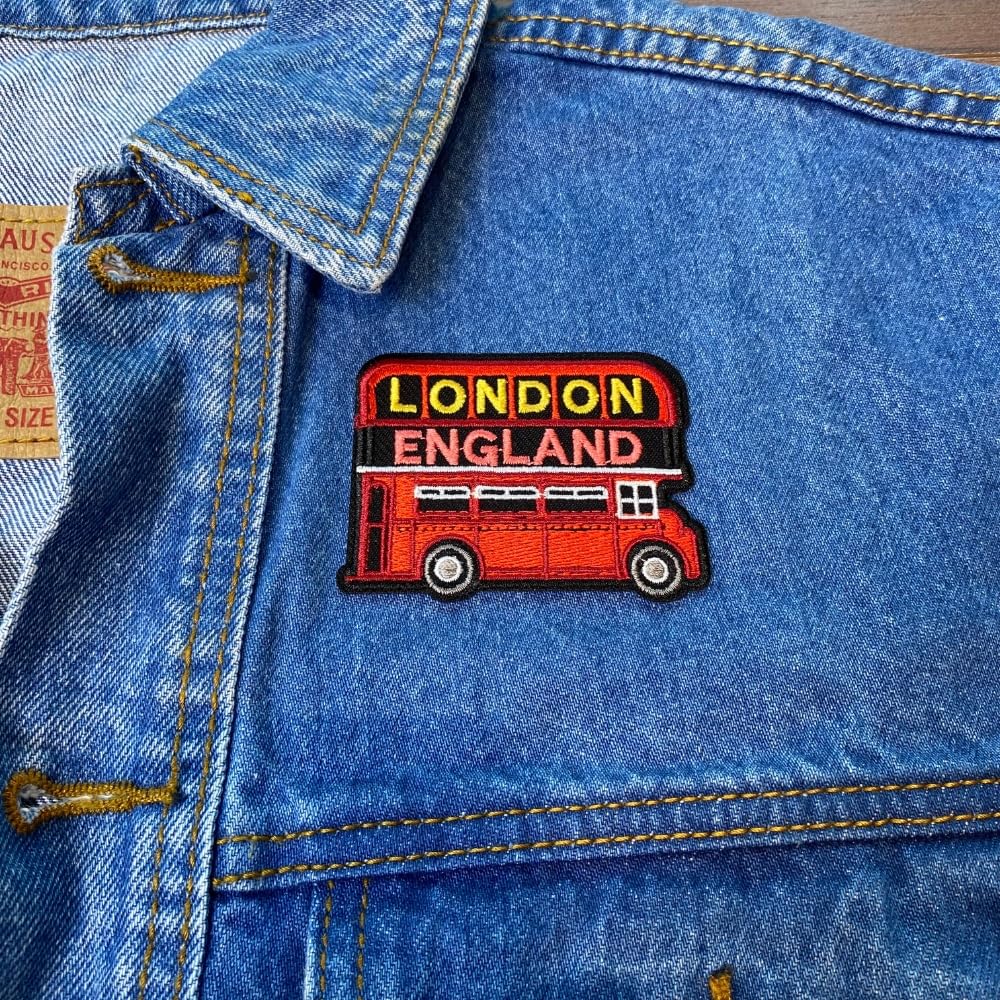 EMBRO BOF London Double-Decker Bus Patch 2.25in Iron On Embroidered