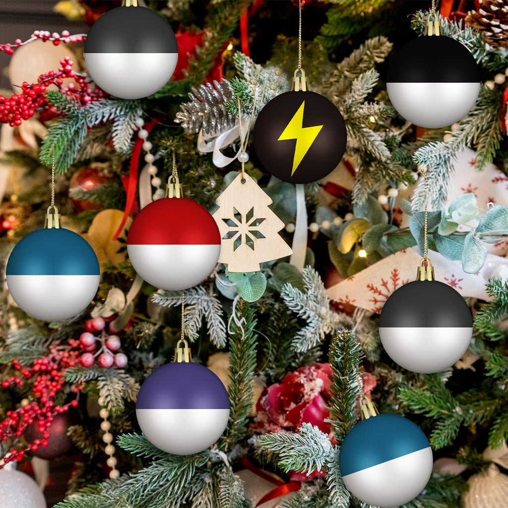 Rotatingpals 24pcs 2.4in Christmas Tree Ball Ornaments Lightning Color