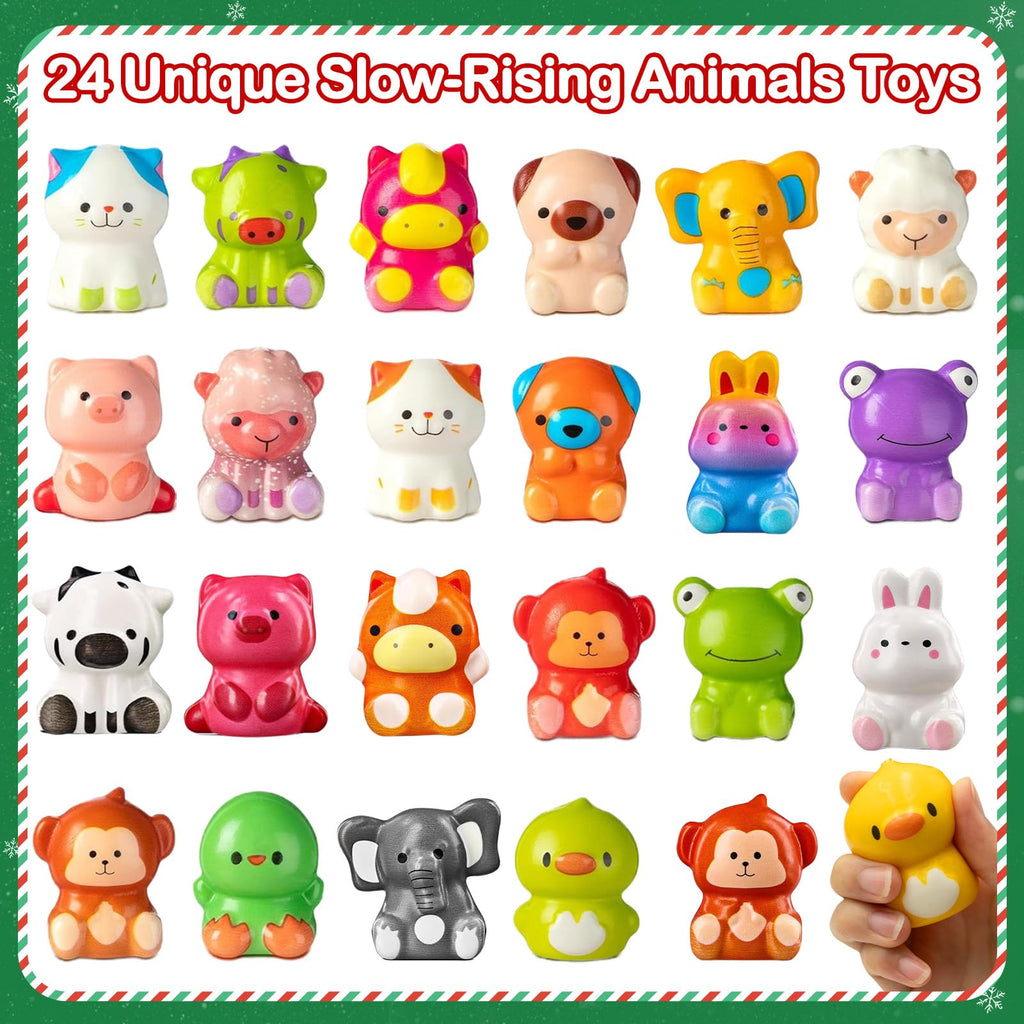 Govetom 2025 Christmas Advent Calendar 24 Days Slow Rising Squishy Multi-color