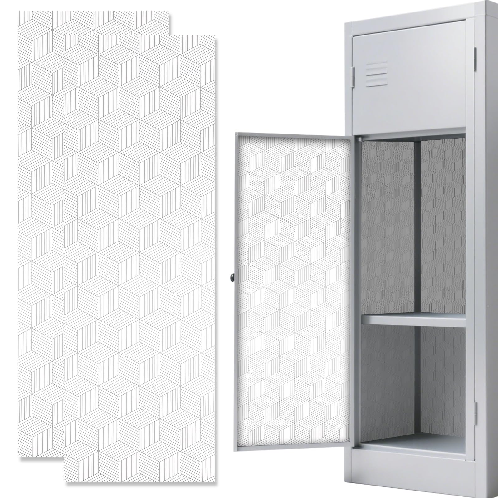 AUECOOME Magnetic Locker Wallpaper Sheet 12x36 Black Square 2pcs Pink Love