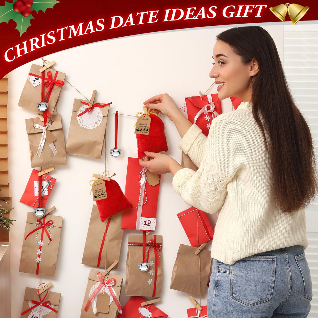 Duraaamo 24 Sets Christmas Polar Themed Silver Bell Ornaments Bulk