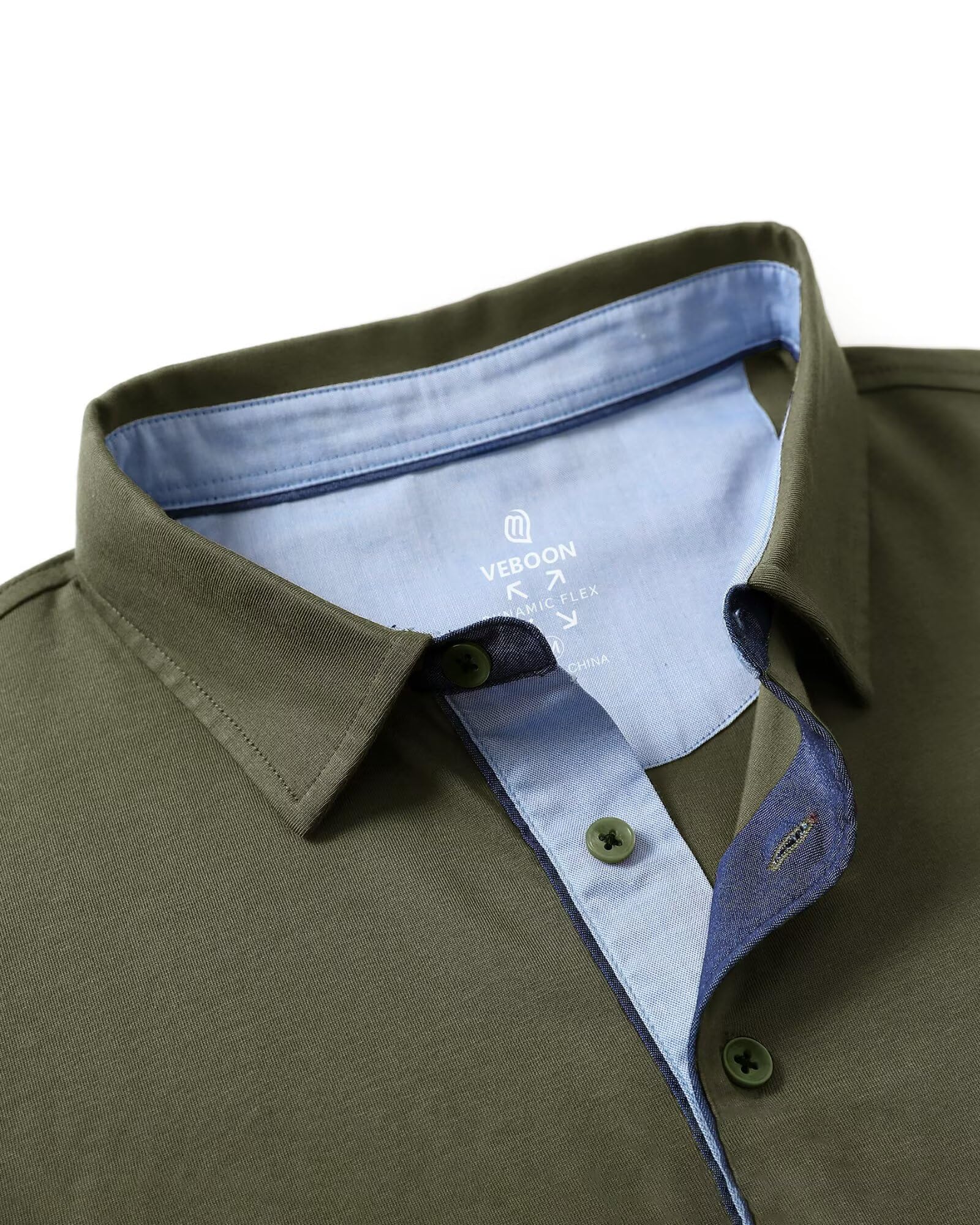 VEBOON Men's Short Sleeve Cotton Blend Polo Shirt Army Green Size XX-Large